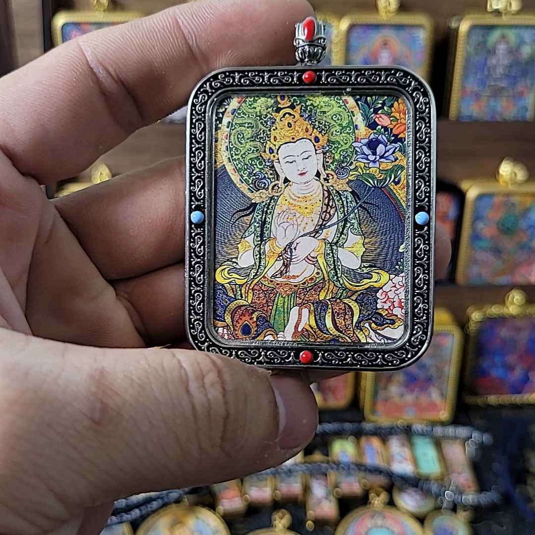 吊坠凤**槃唐卡双面带挂绳咨询