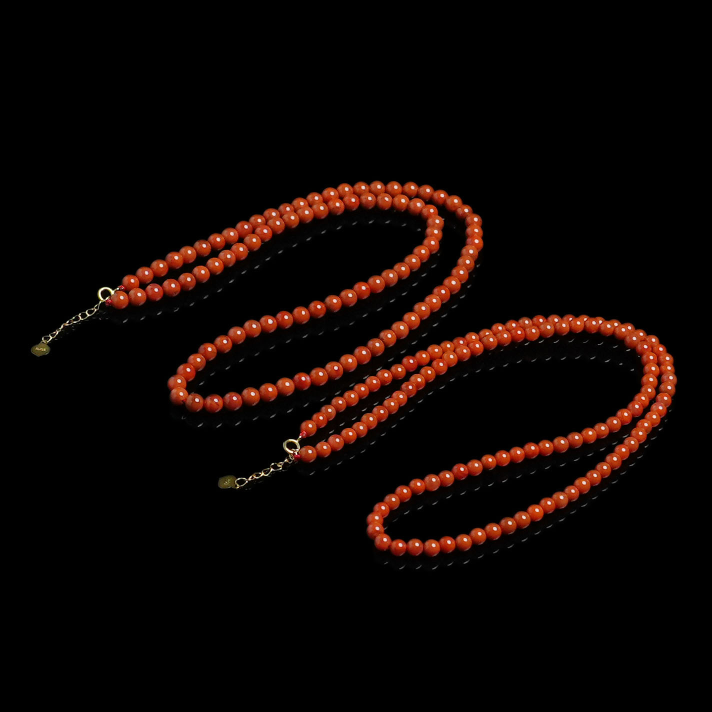 V姐|心选|原矿南红圆珠项链 4mm-18k金-ZH879 多样性发其一