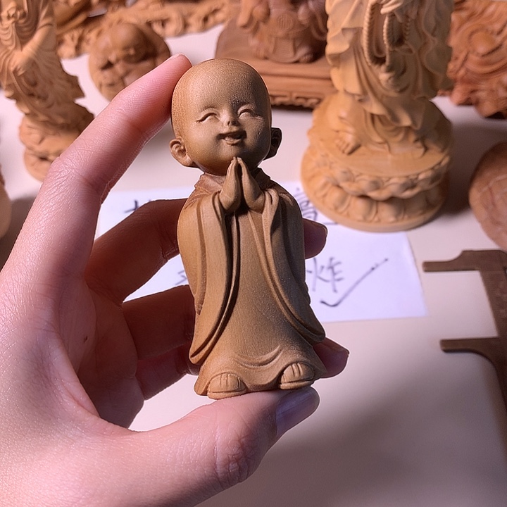 *****把件檀香木檀香无忧小和尚