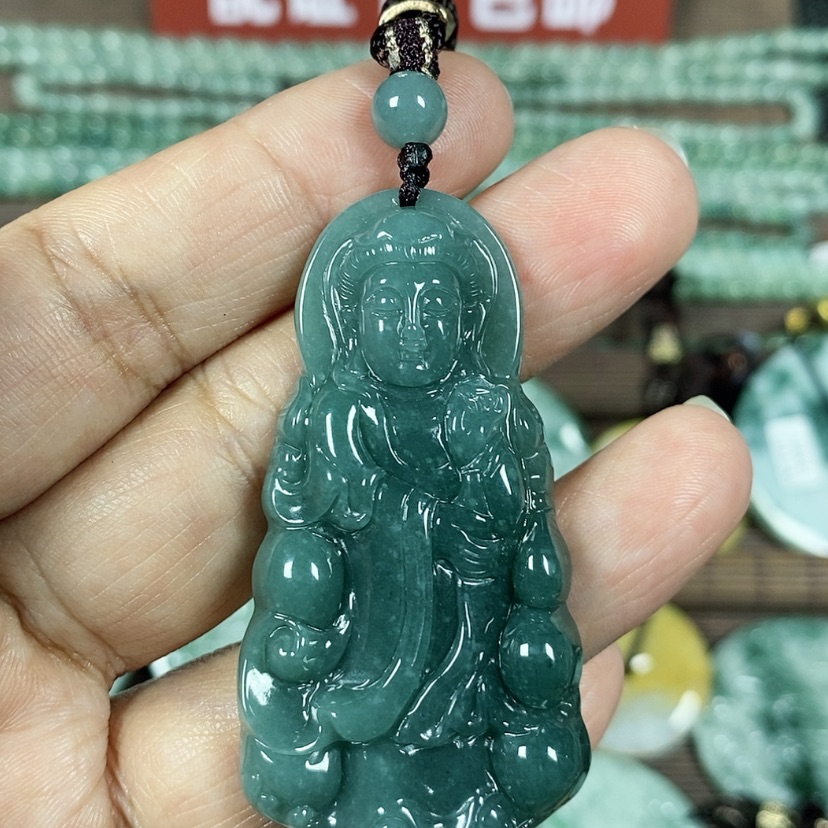 【闪购商品】翡翠颈饰未镶嵌玉吊坠翡翠玉站观音