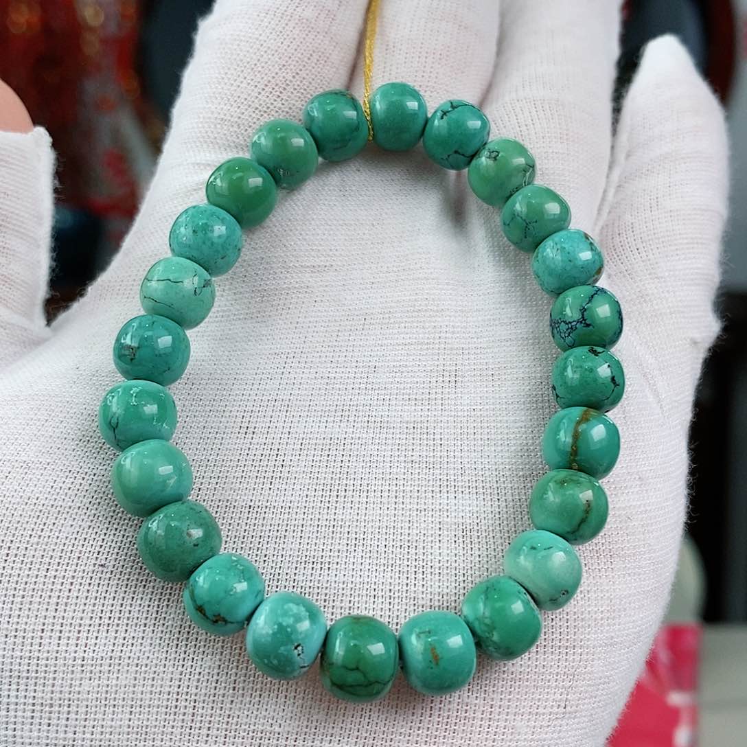 绿松石珠宝奇石未镶嵌9mm