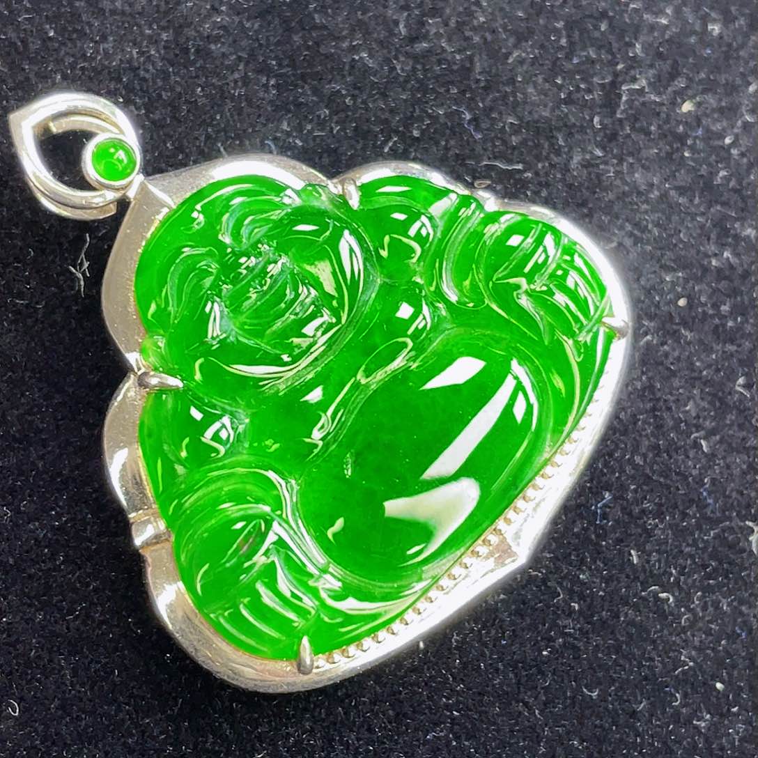 翡翠吊坠(不含链)银S925镶嵌