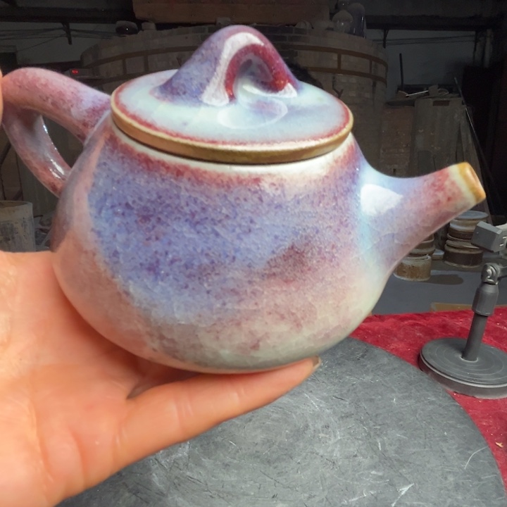 牛家钧窑牛自恒老师钧瓷壶