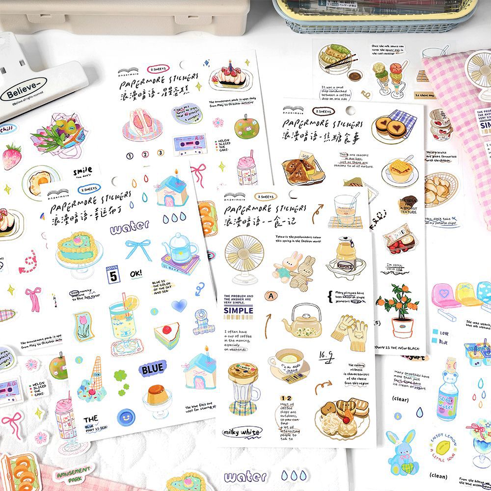  【咕卡系列】浪漫暗语合成纸不干胶贴纸 清新手账做背卡diy素材贴 