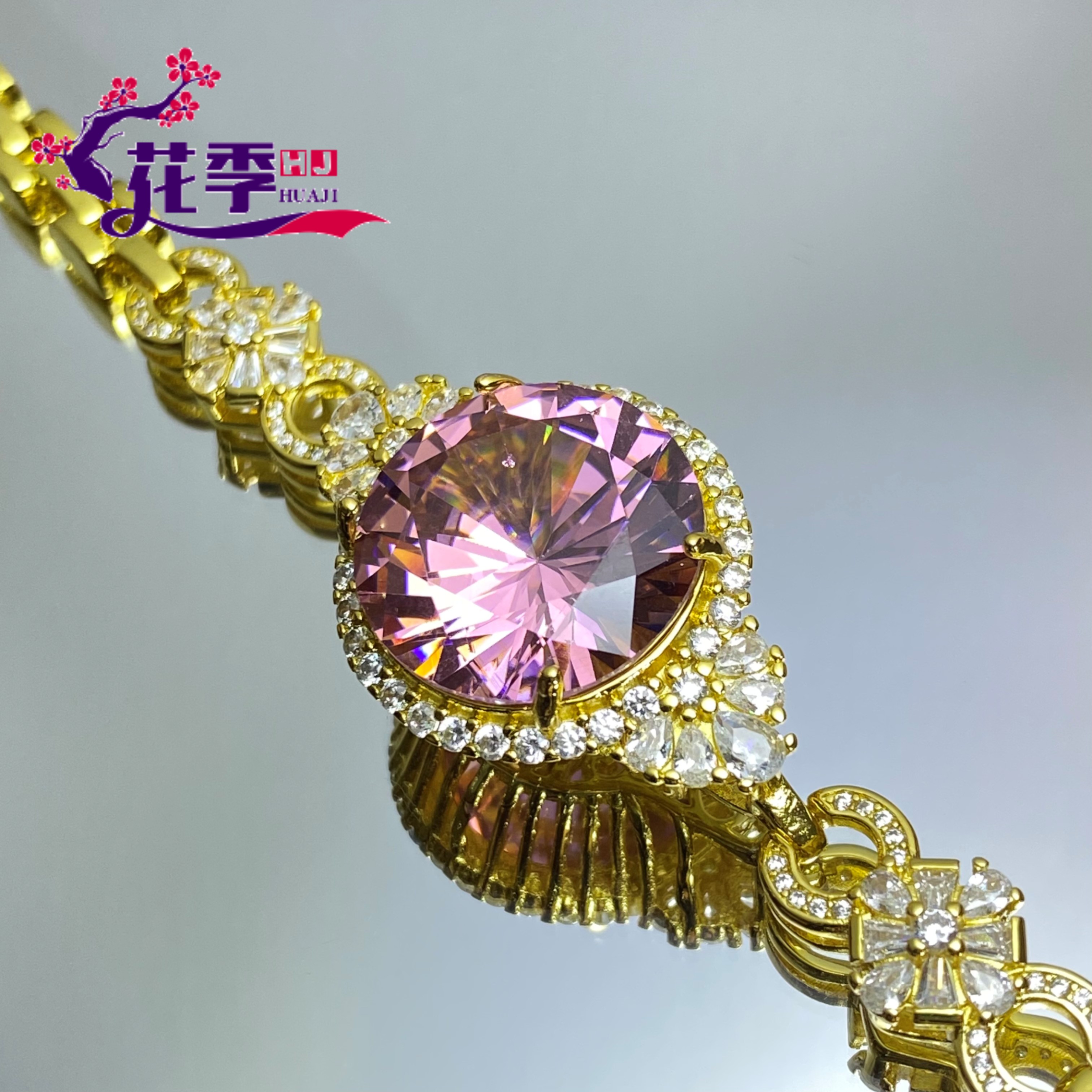 【花季】 原创艳彩粉干枯玫瑰手链XG50