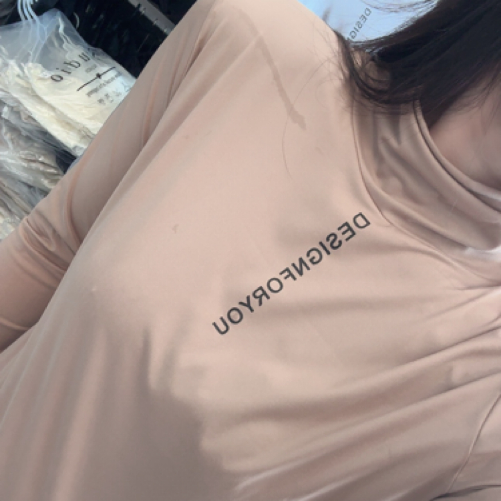 闺蜜一辈子F3护脖高领字母款打底衫女秋冬新款加绒保暖D aDa上衣