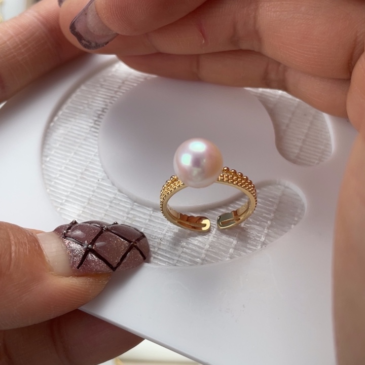 海水珍珠戒指银S925镶嵌