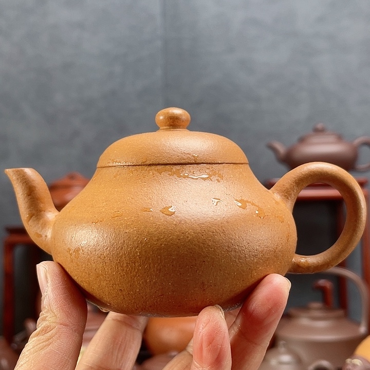 紫砂茶壶老*瓜四号井黄金段