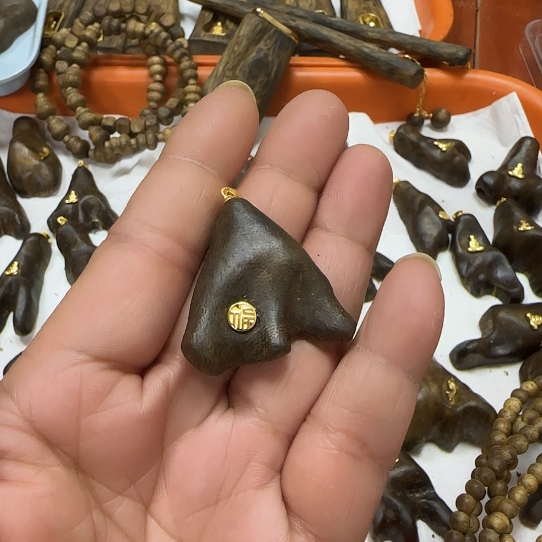 沉香手串奇楠沉香包壳吊坠