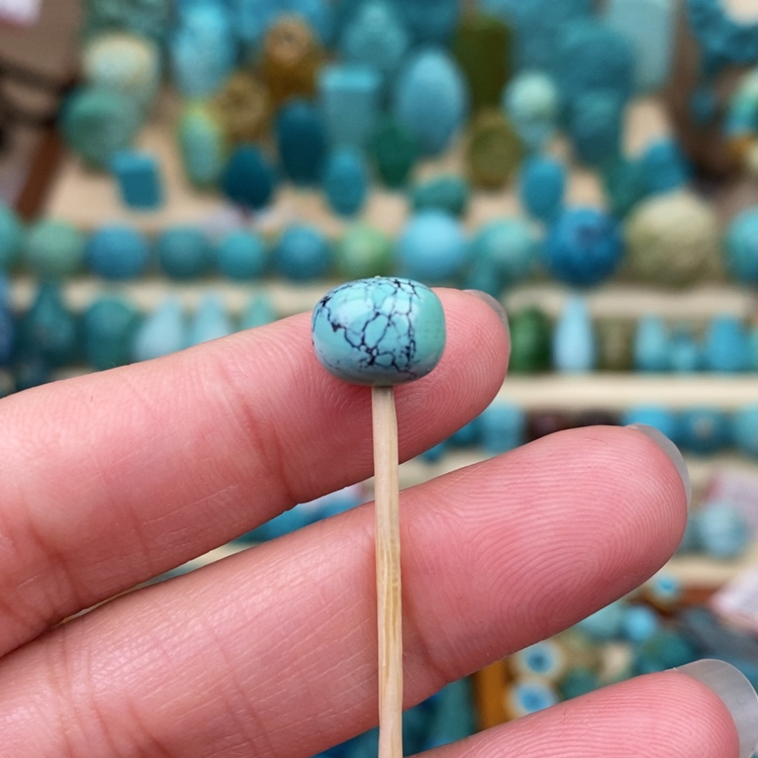 绿松石珠宝奇石未镶嵌9.5*7.2mm