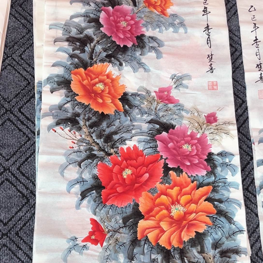 国画李双喜老师三尺花鸟作品赵