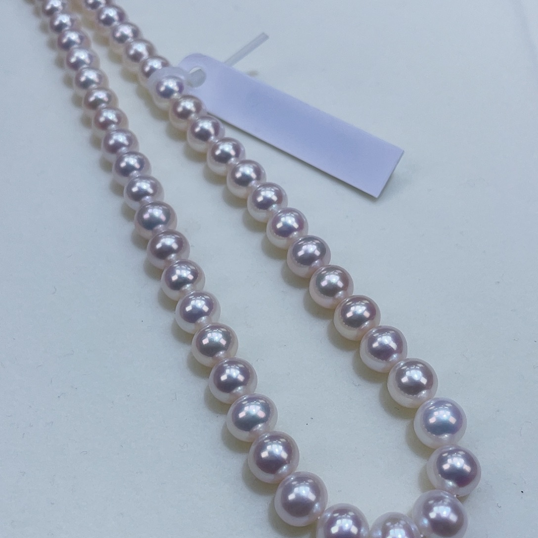 淡水珍珠颈饰银S925镶嵌8/9爆亮飒飒亮白透粉近正圆无暇