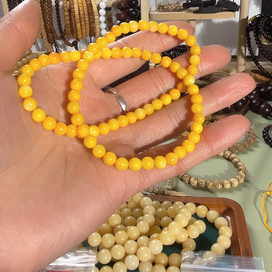 白玉菩提吊坠黄金双圈