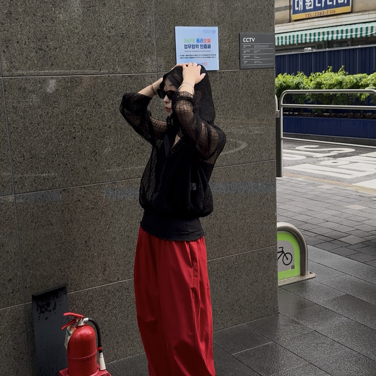 ｛귤 언니｝au设计师自留蕾丝纱网连帽外套