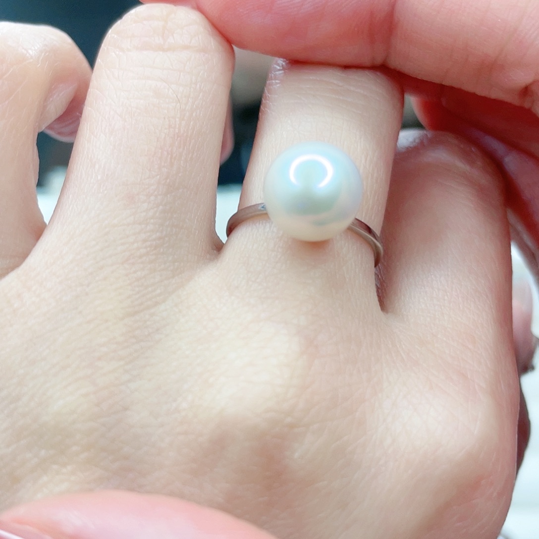 淡水珍珠戒指银S925镶嵌