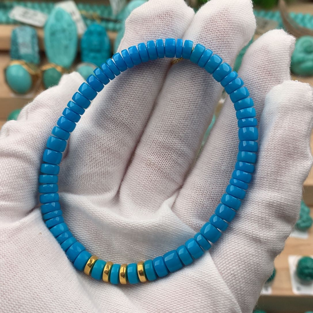 绿松石配饰足金镶嵌5.5