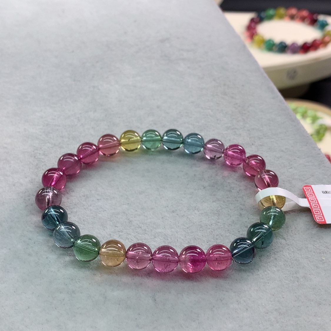 【闪购商品】碧玺手链未镶嵌碧玺荧光色标单圈7.2
