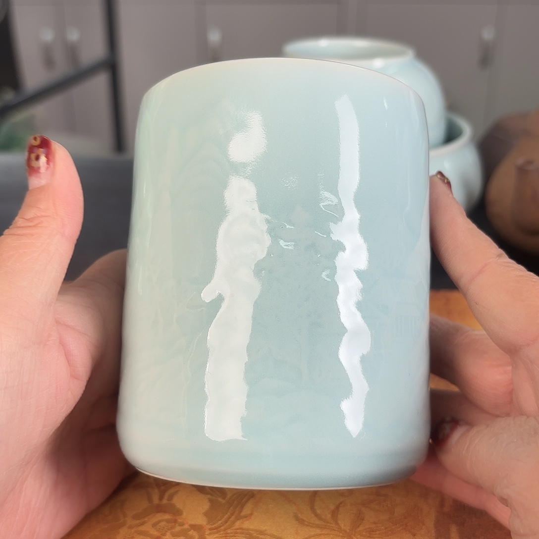 龙泉云间青瓷小米茶器