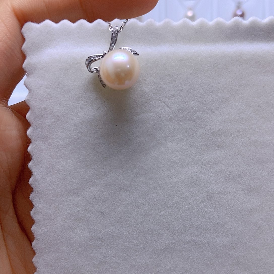 淡水珍珠吊坠(不含链)银S925镶嵌