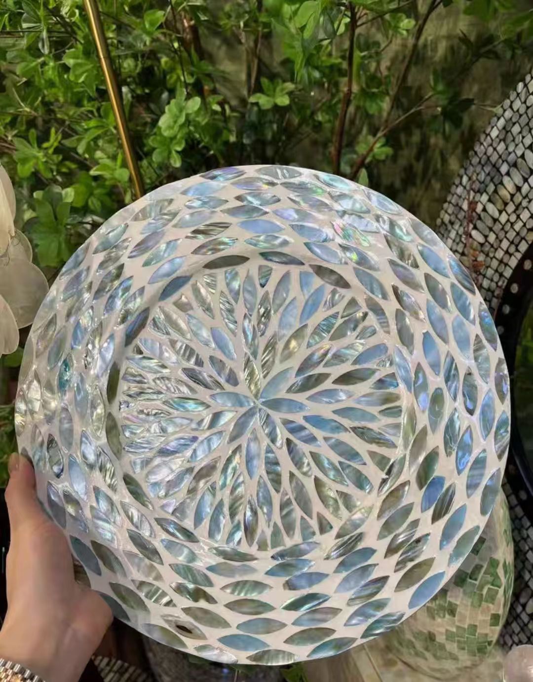 BK068贝壳镶嵌水果盘欧式简约风