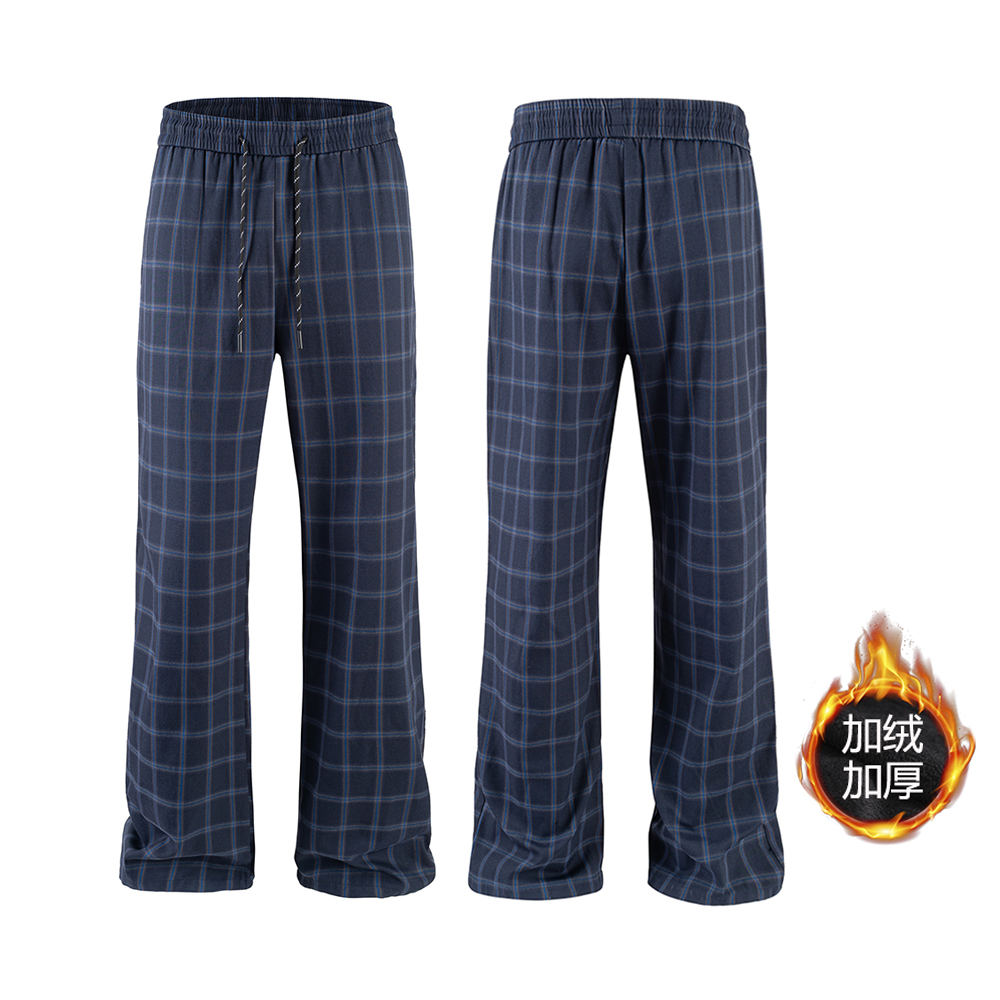 何以【同款】vintage美式复古格子裤男微喇弯刀裤子宽松直筒休闲裤