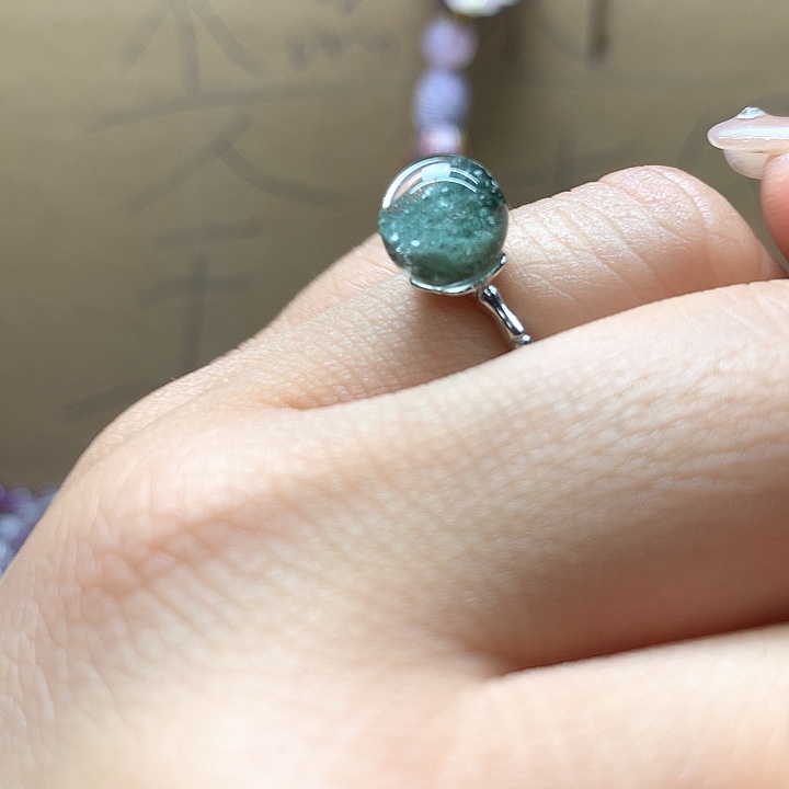 水晶水晶戒指银S925镶嵌