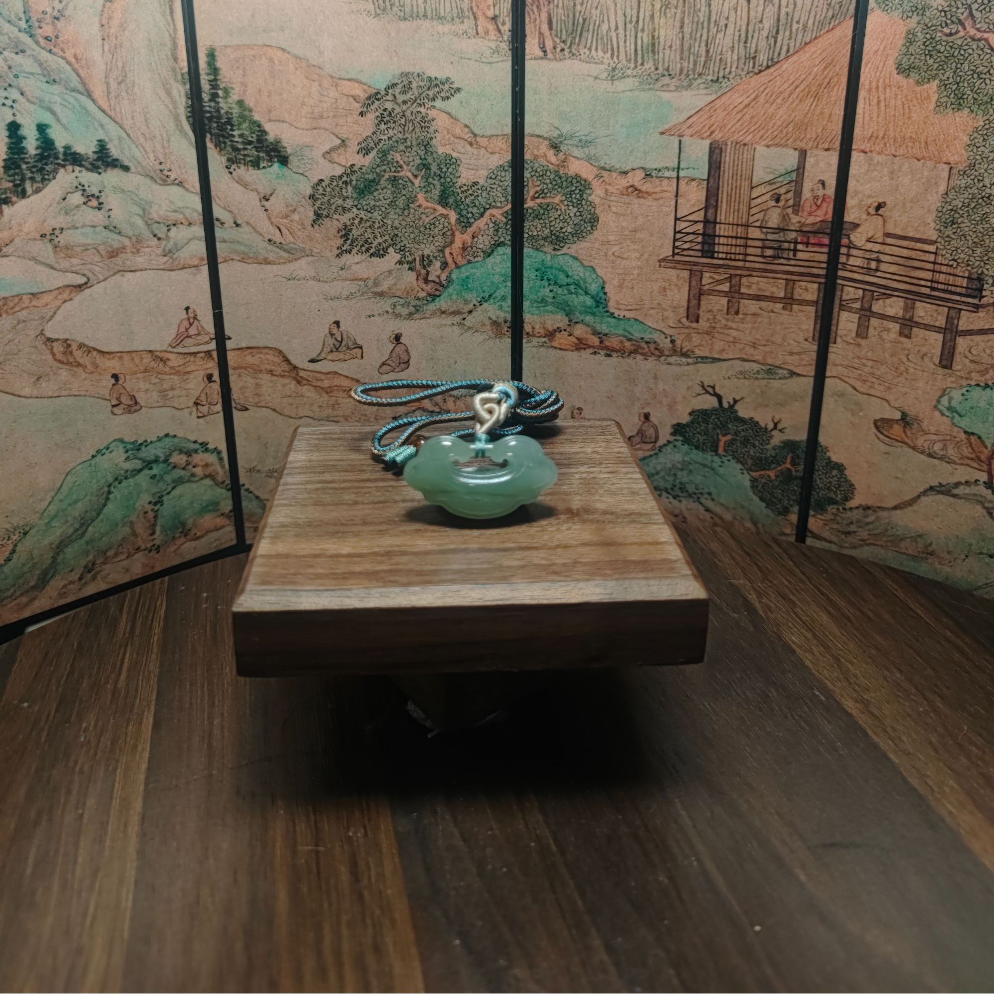 X和田玉平安锁吊坠0084