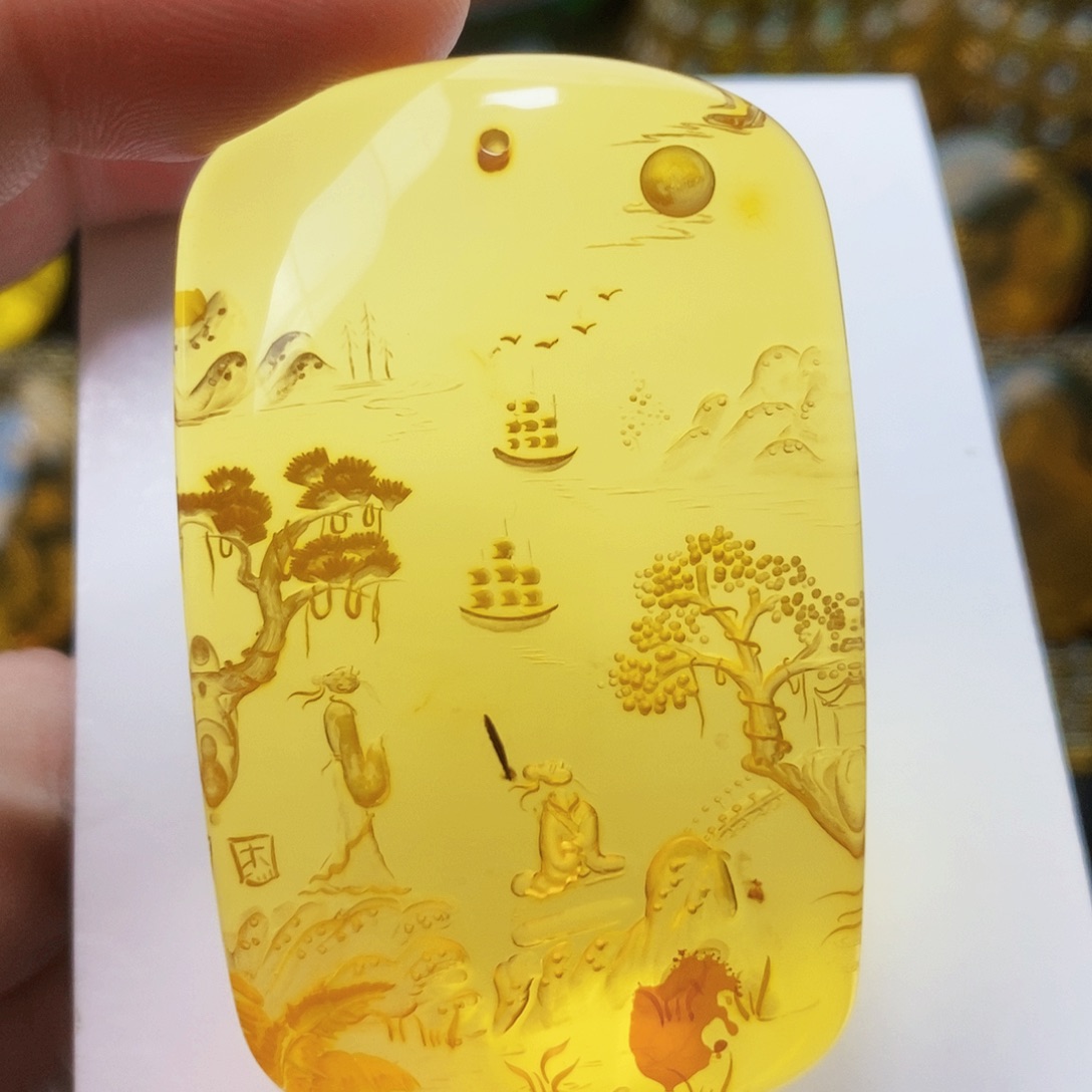 【闪购商品】未镶嵌吊坠(不含链)琥珀（花珀）