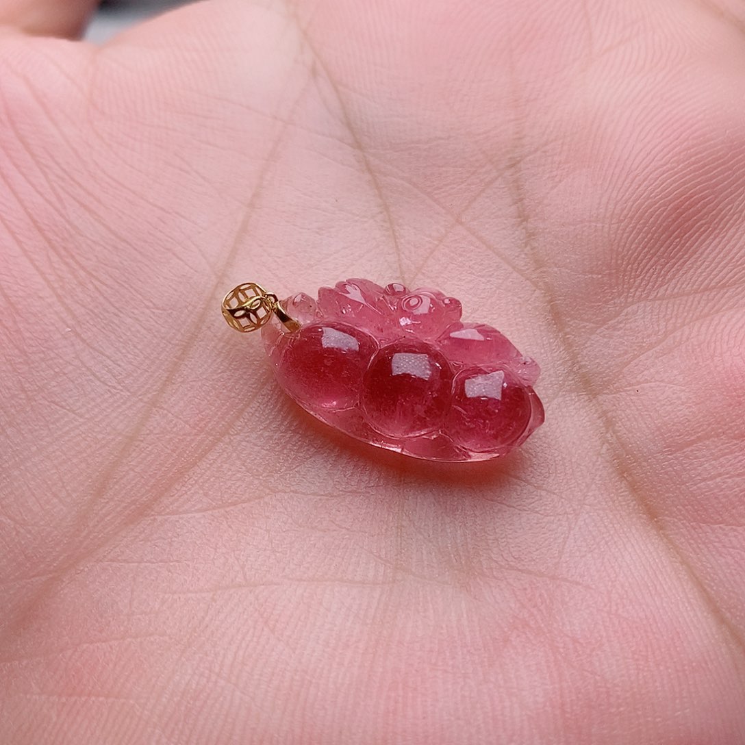 碧玺吊坠(不含链)18K金镶嵌c*x碧玺吊坠