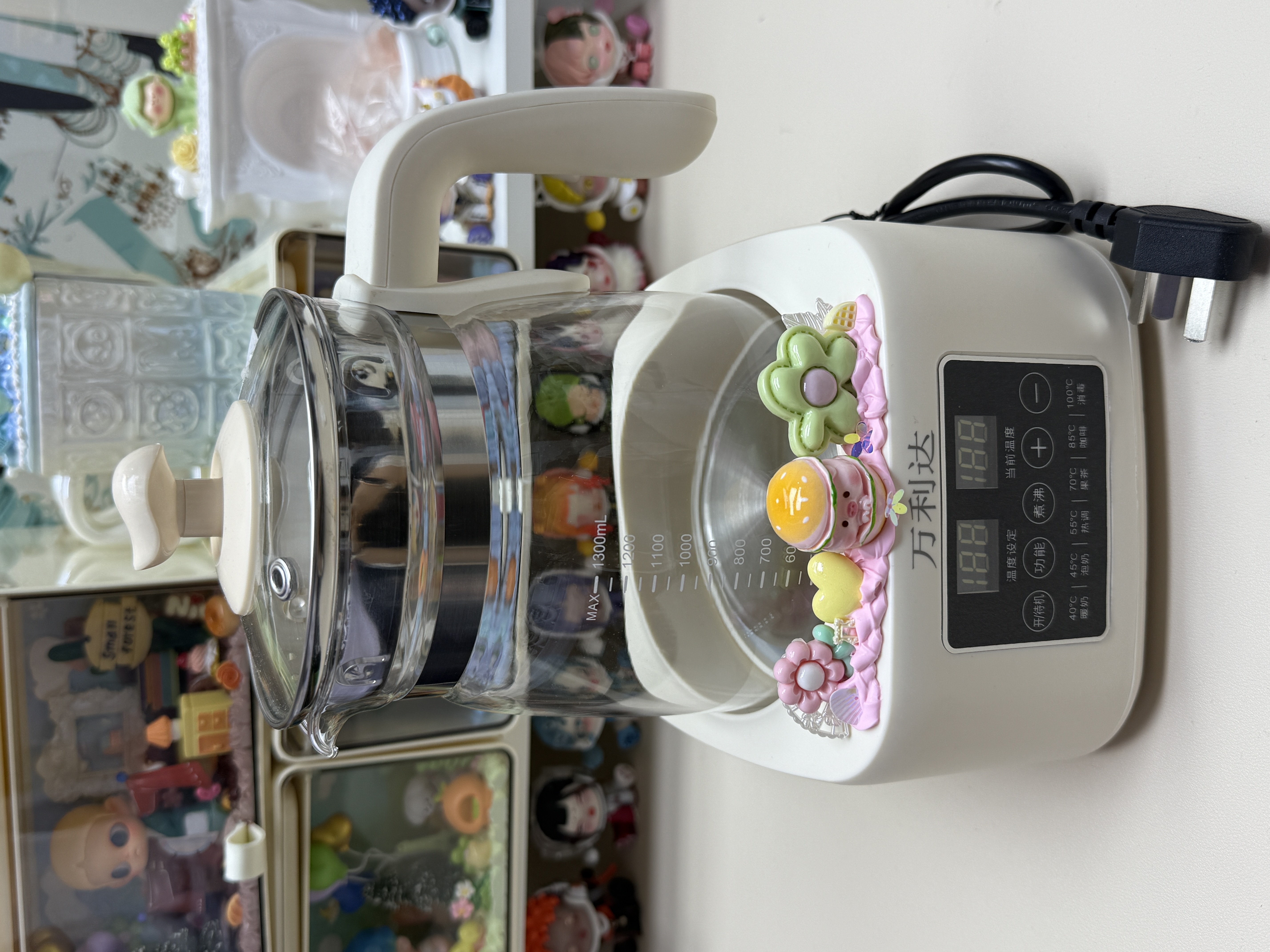 DIY 奶油胶萌粒 养生壶煮水 温奶锅 手工