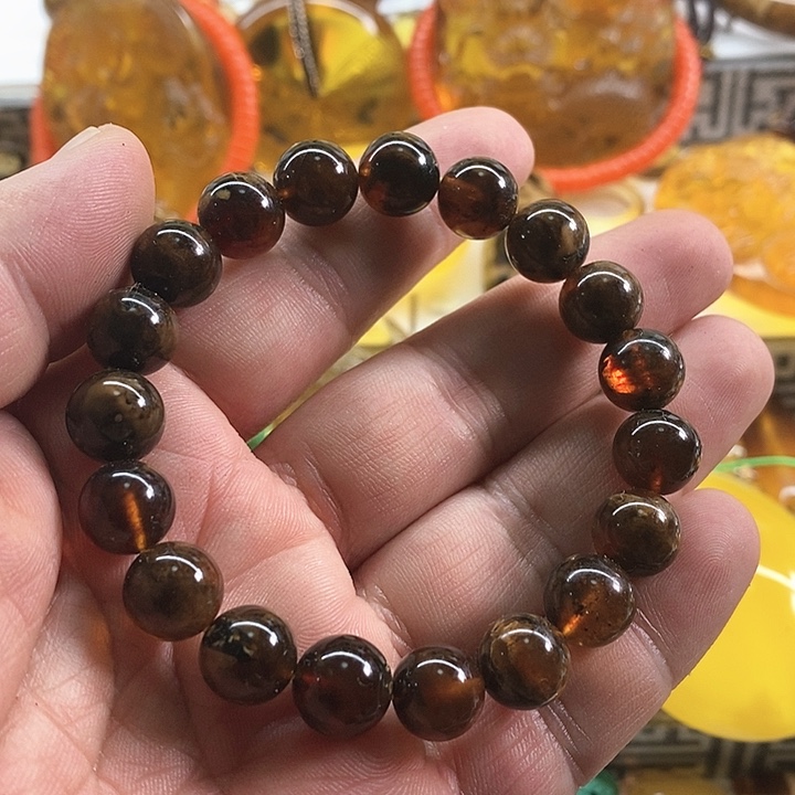 琥珀项链未镶嵌手串