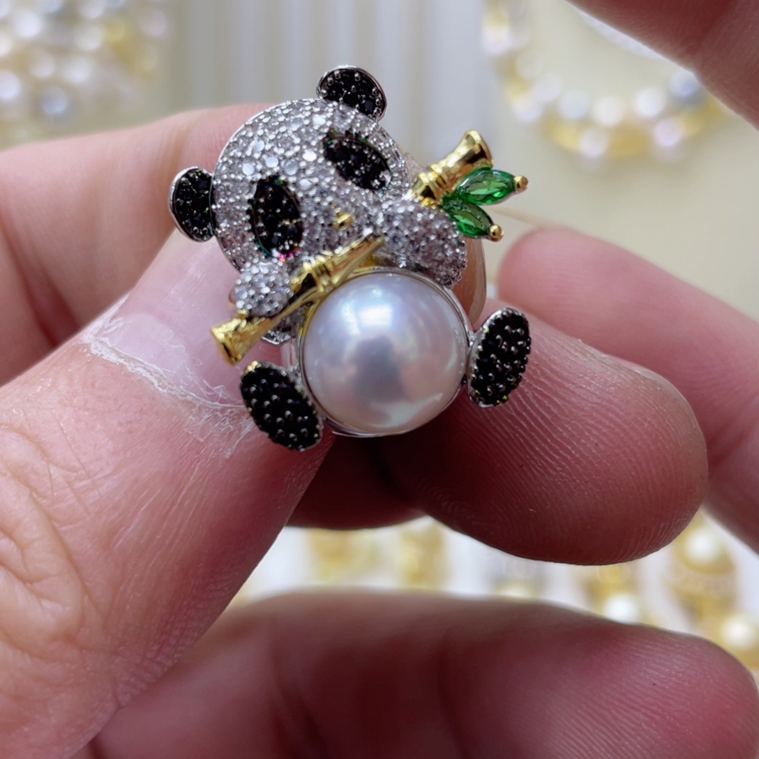 海水珍珠胸针合金