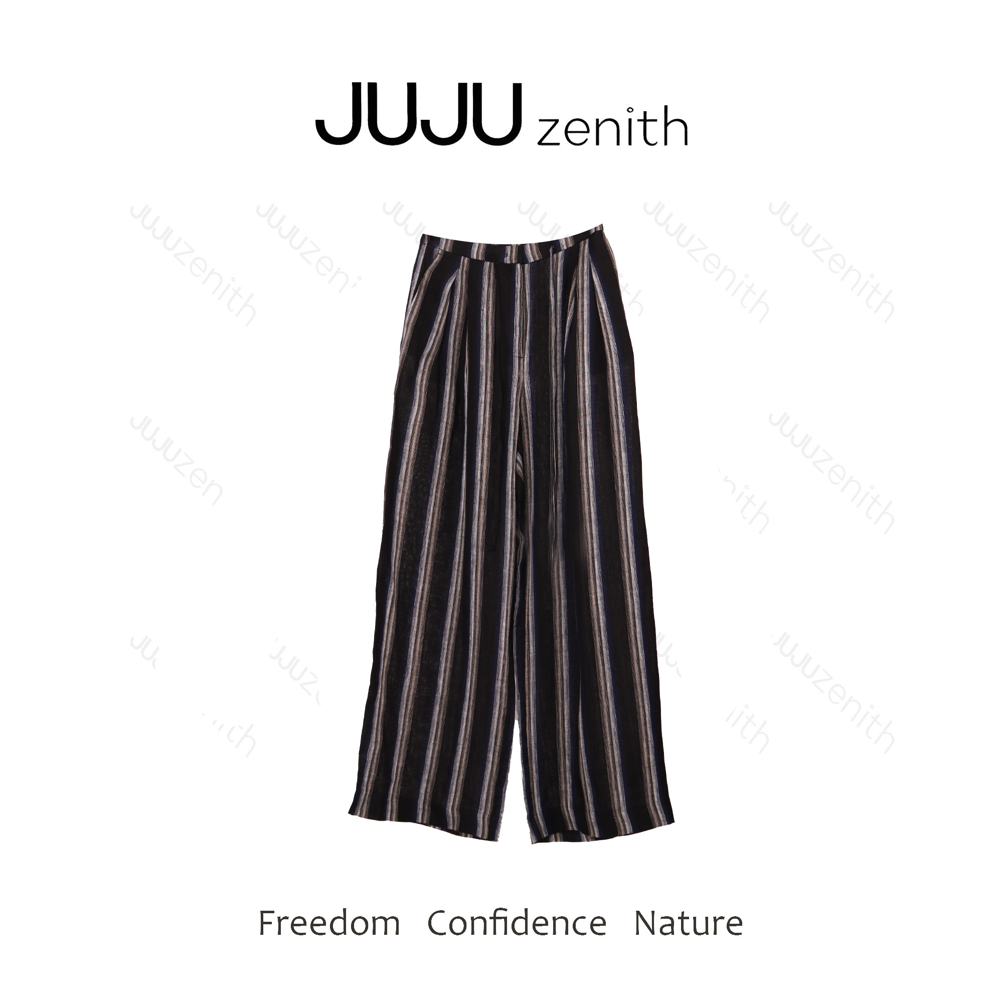 JUJU·时间海·时尚百搭亚麻高质量阔腿长裤