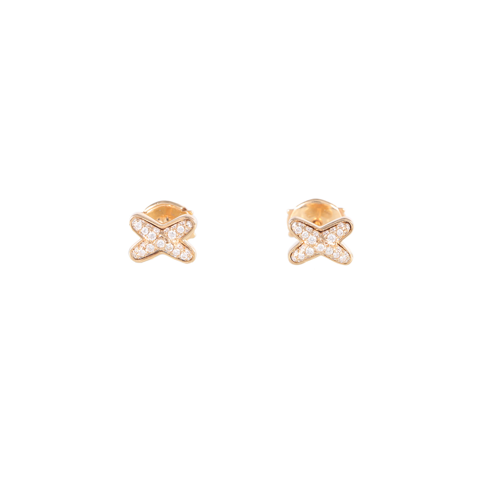 95新 Chaumet/尚美 【念念特价】欢缘 大叉耳环 镶钻