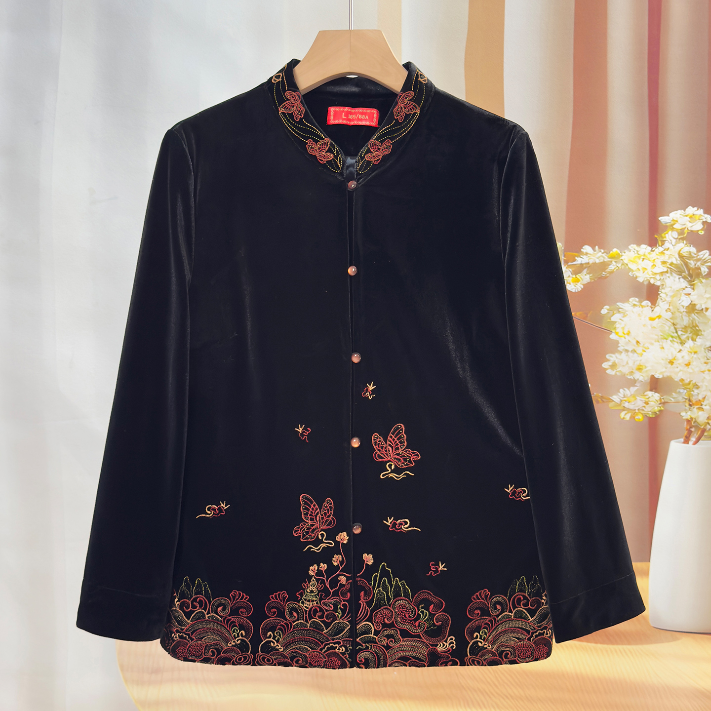 奶奶装秋季金丝绒套装女中老年人妈妈秋装外套老太太上衣老人衣服