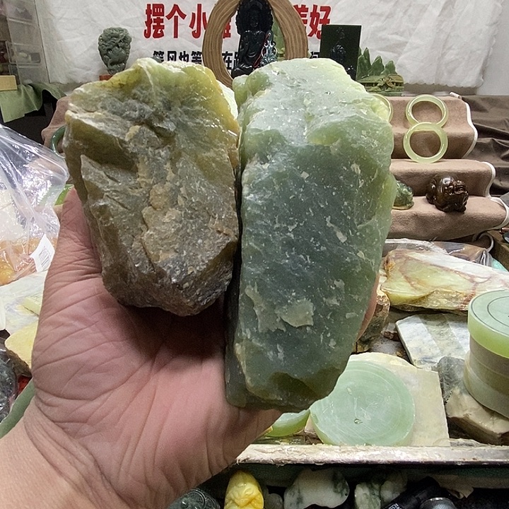 休***息蛇纹石玉未镶嵌手把