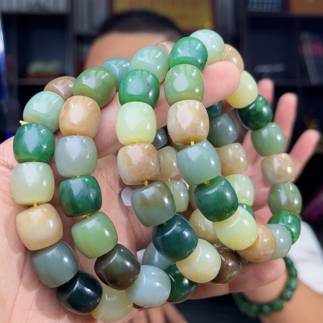 和田玉未镶嵌手串天然和田玉多宝手串卡14多样性发其一微瑕