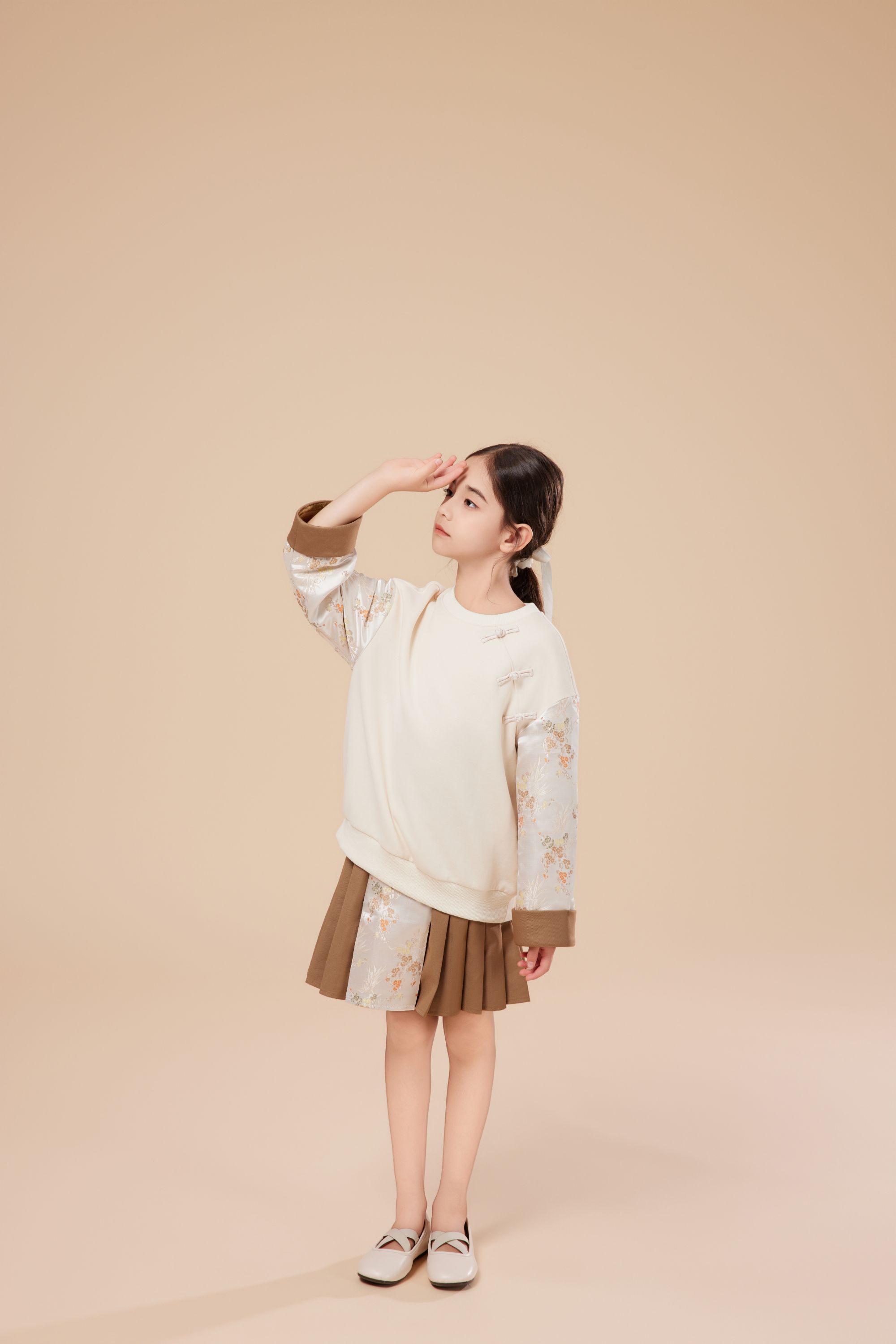 1632513中女童国潮套装长袖秋季复古圆领