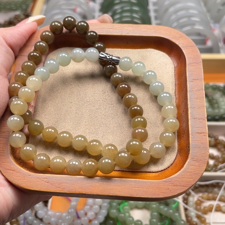 和田玉珠串8mm未镶嵌