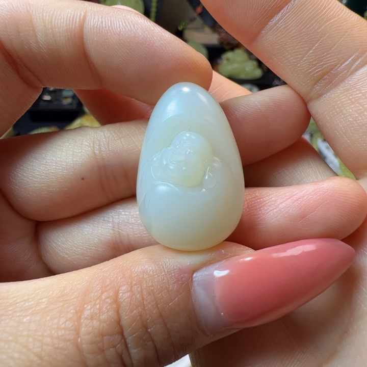 和田玉（白玉）颈饰未镶嵌11.5克，米达吊坠