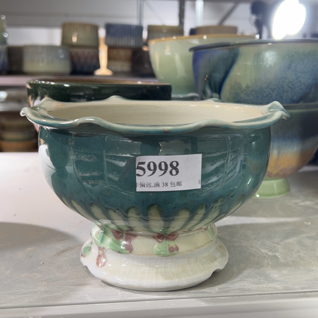 陶瓷口15高11 景德镇手工花盆