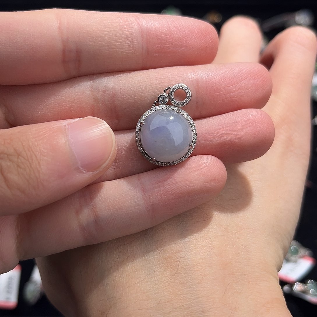 翡翠颈饰银S925镶嵌67888