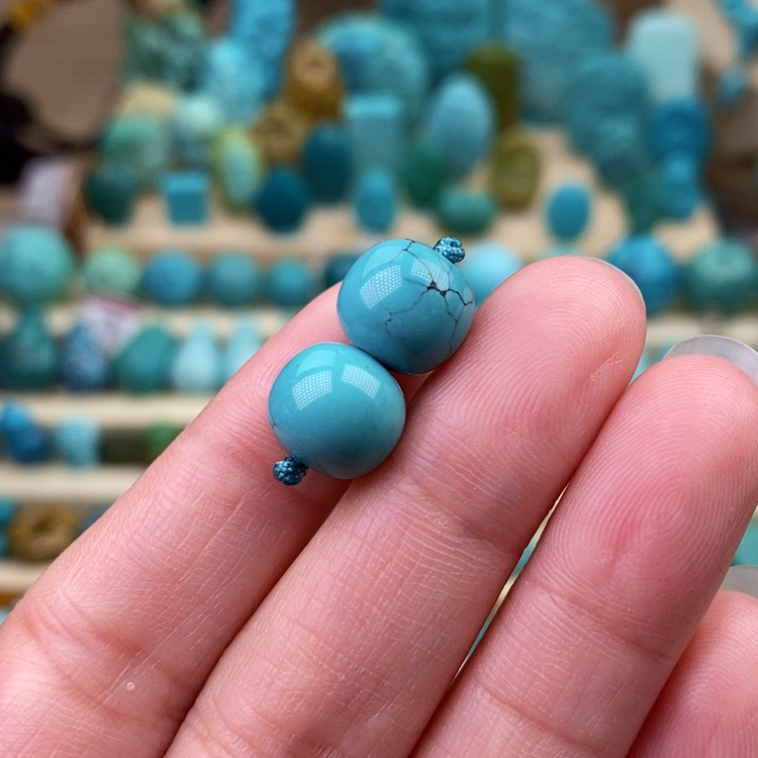 绿松石珠宝奇石未镶嵌10.5mm