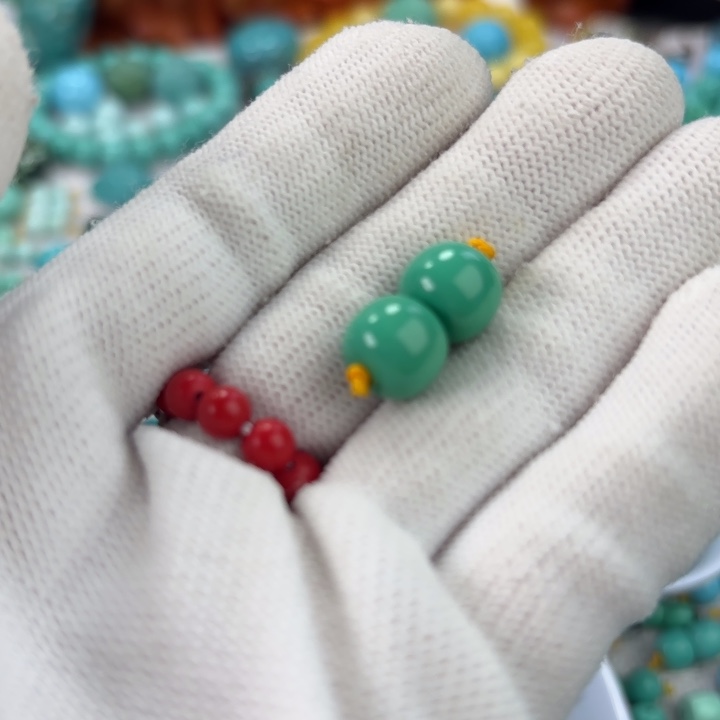 悦***6南红玛瑙未镶嵌手链绿松石