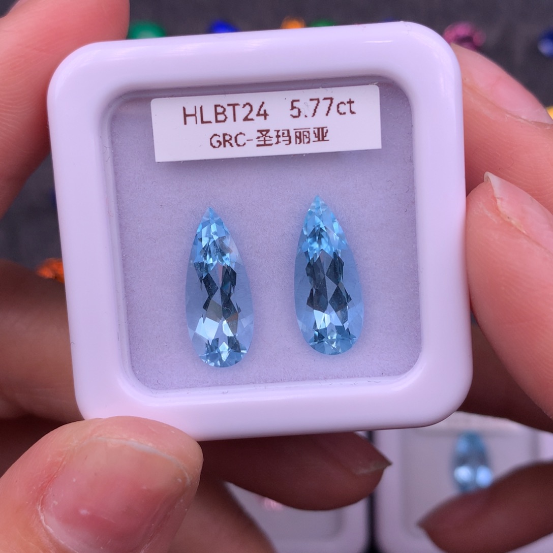 海蓝宝石裸石未镶嵌5.77ct圣玛利亚