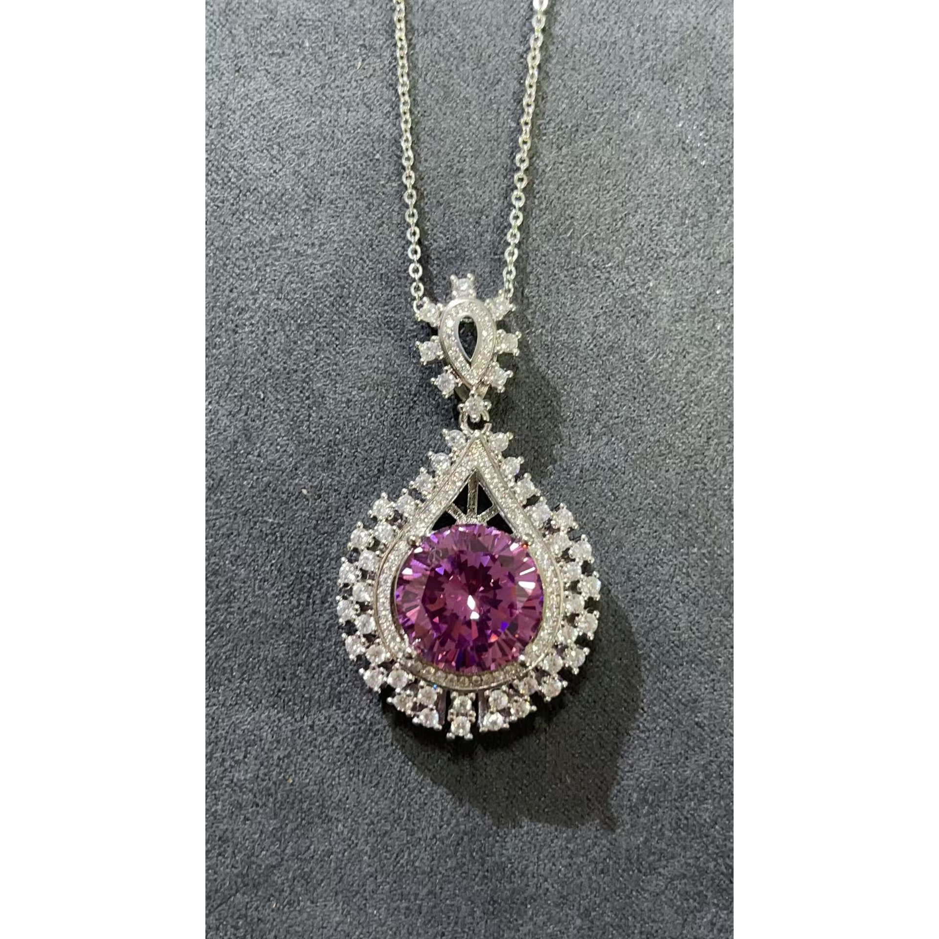  福玺甄选紫干枯圆雪花吊坠6733