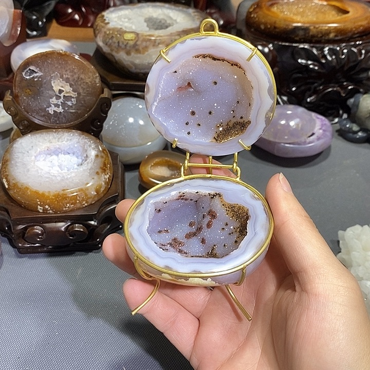 紫晶摆件未镶嵌聚宝盆