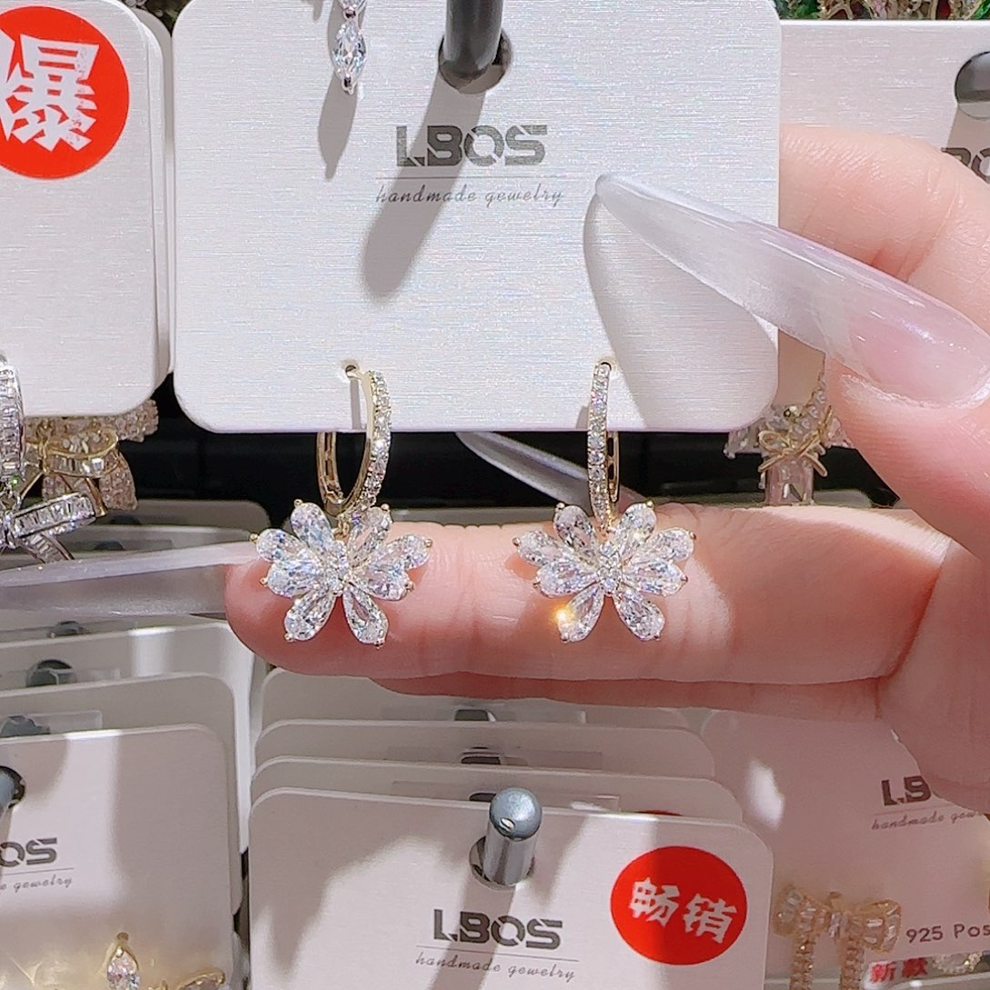 锆石铜合金925银耳环