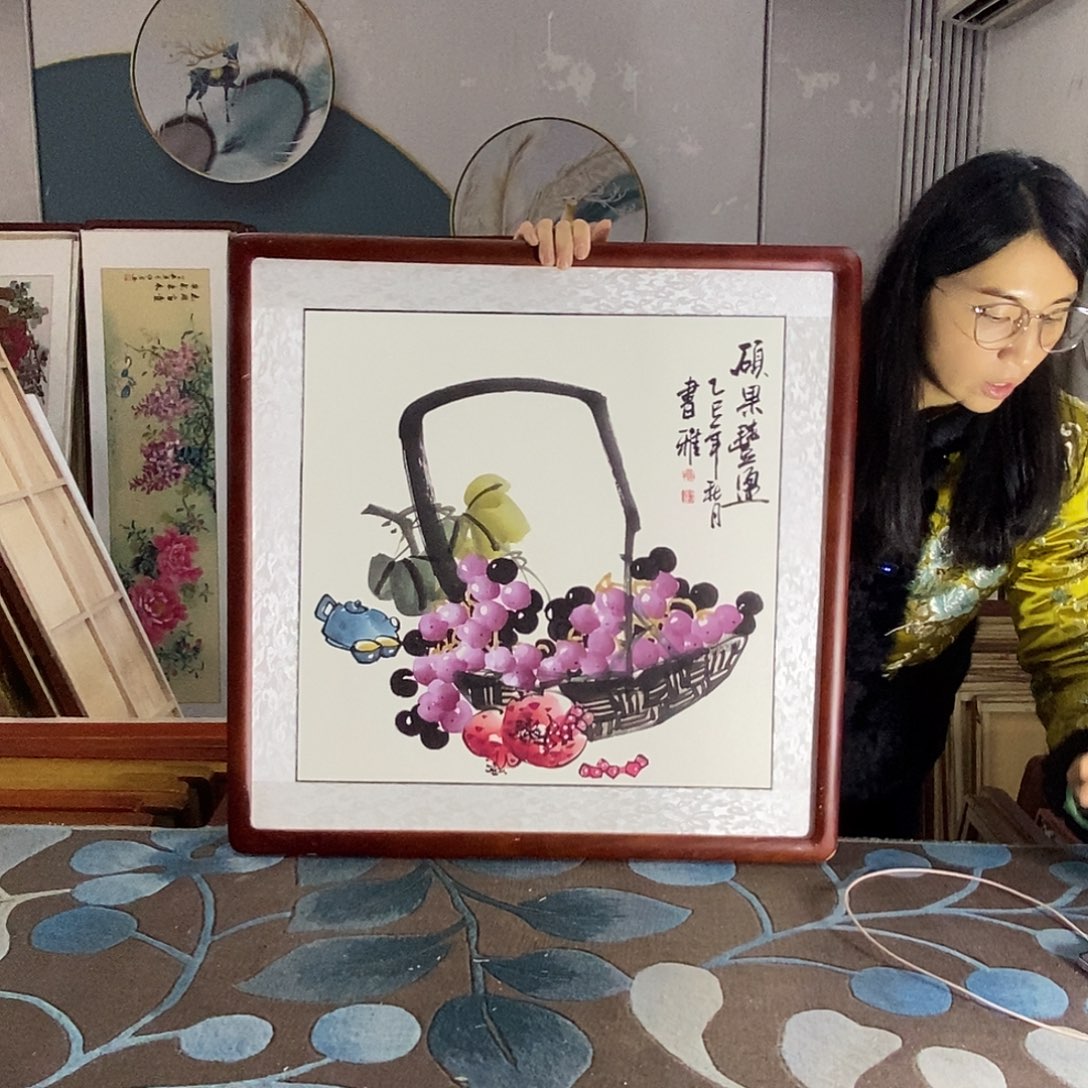 国画62✖️62厘米国画作品带框包邮