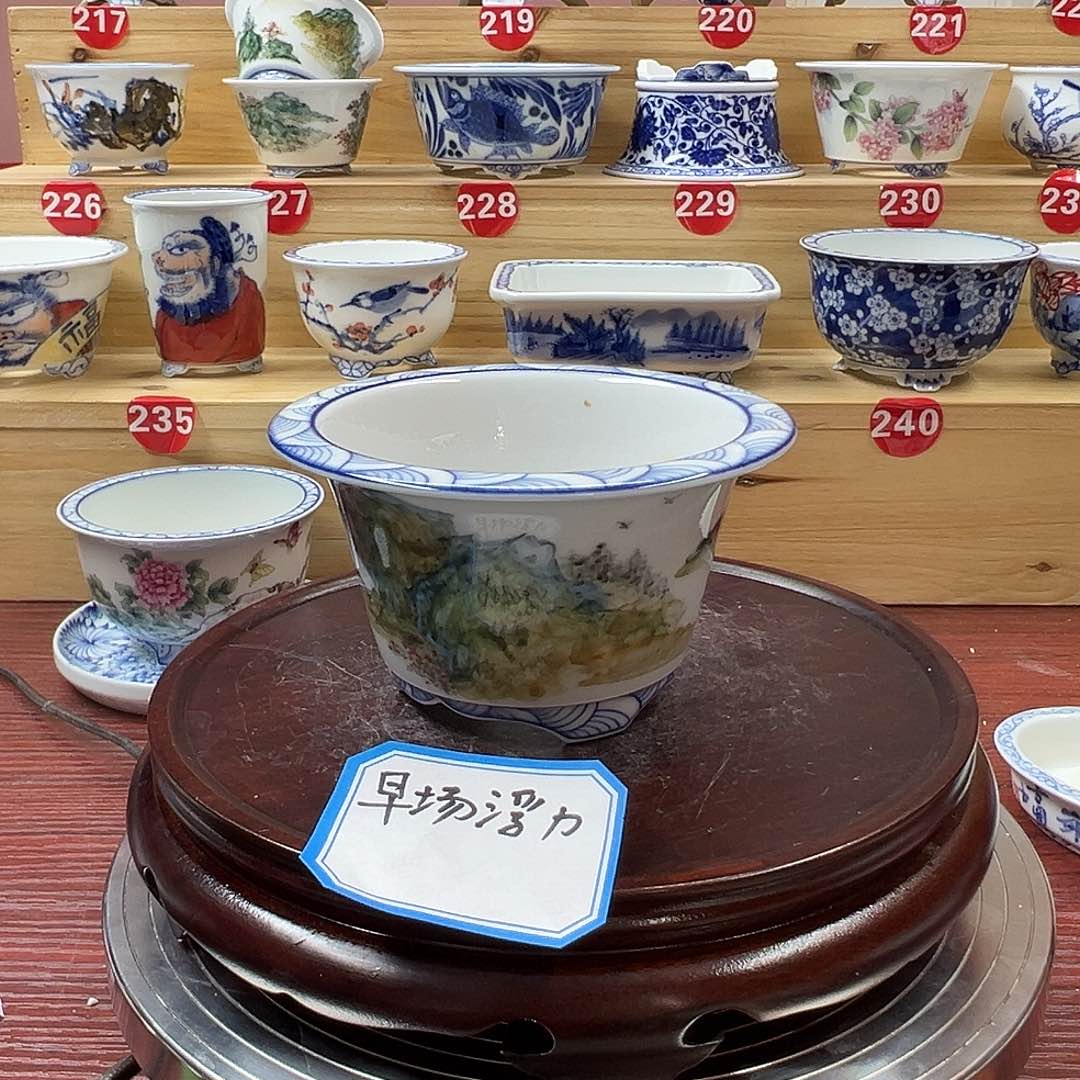 白泥花盆手绘陶瓷花盆手工内口高